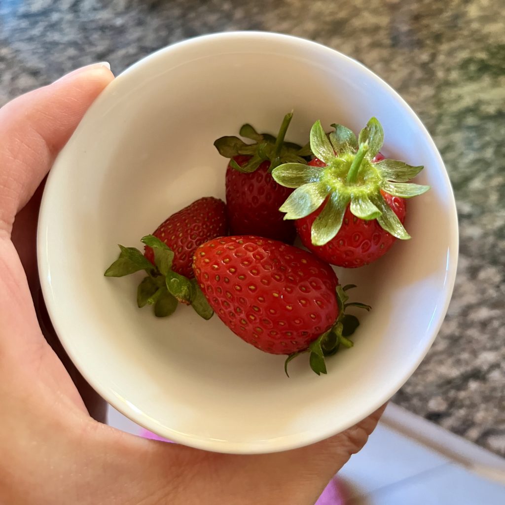 Strawberries in a small bowl