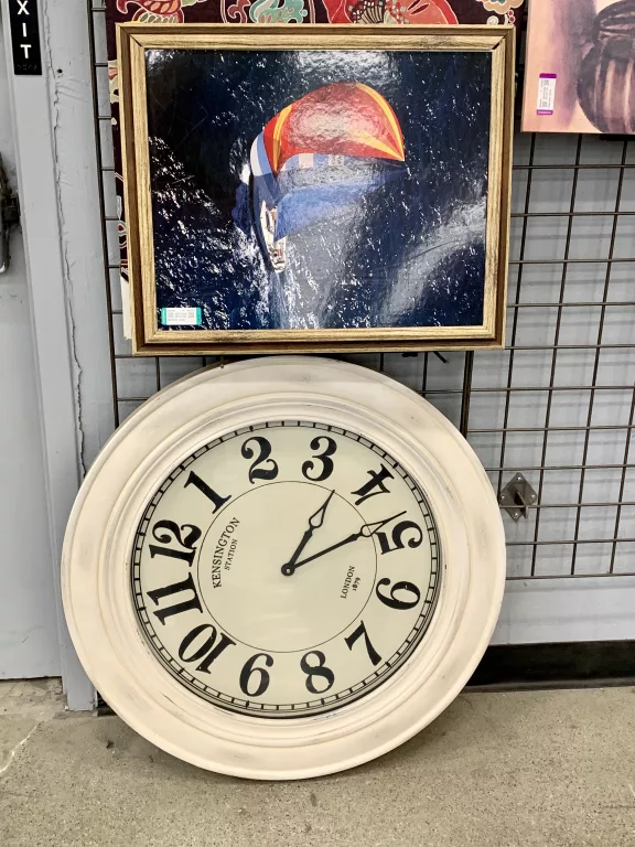 Giant clock and painting